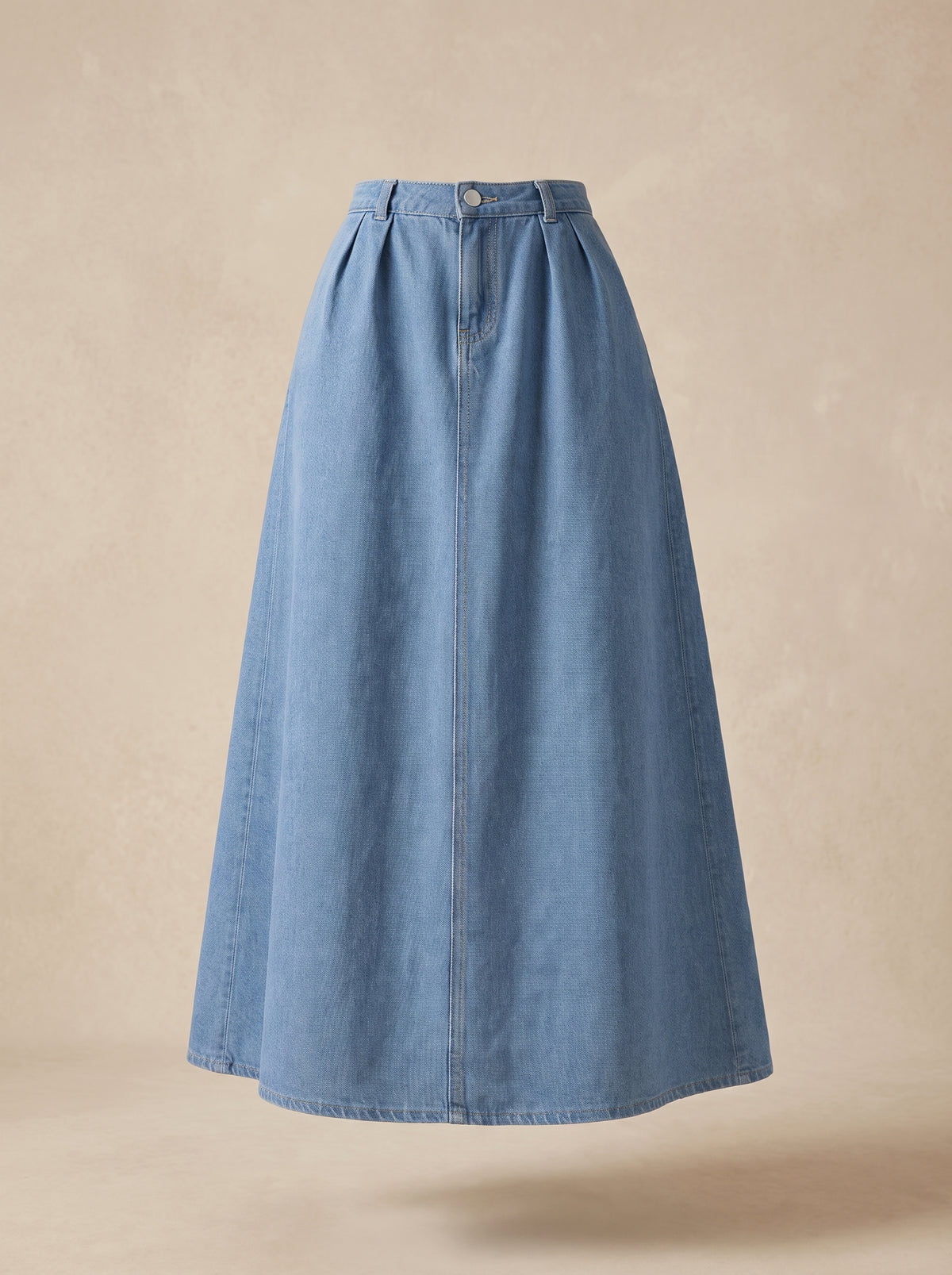 Pleated Baby Blue Denim Skirt | جيبة جينز بيبي بلو بكسرات