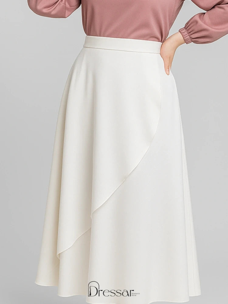 Off-White Satin Wrap Skirt