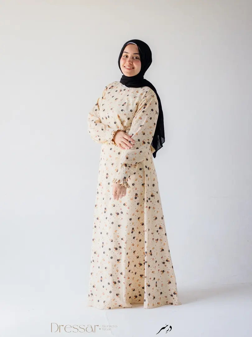 Beige patterned dress