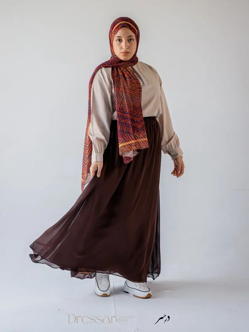 Brown Chiffon skirt