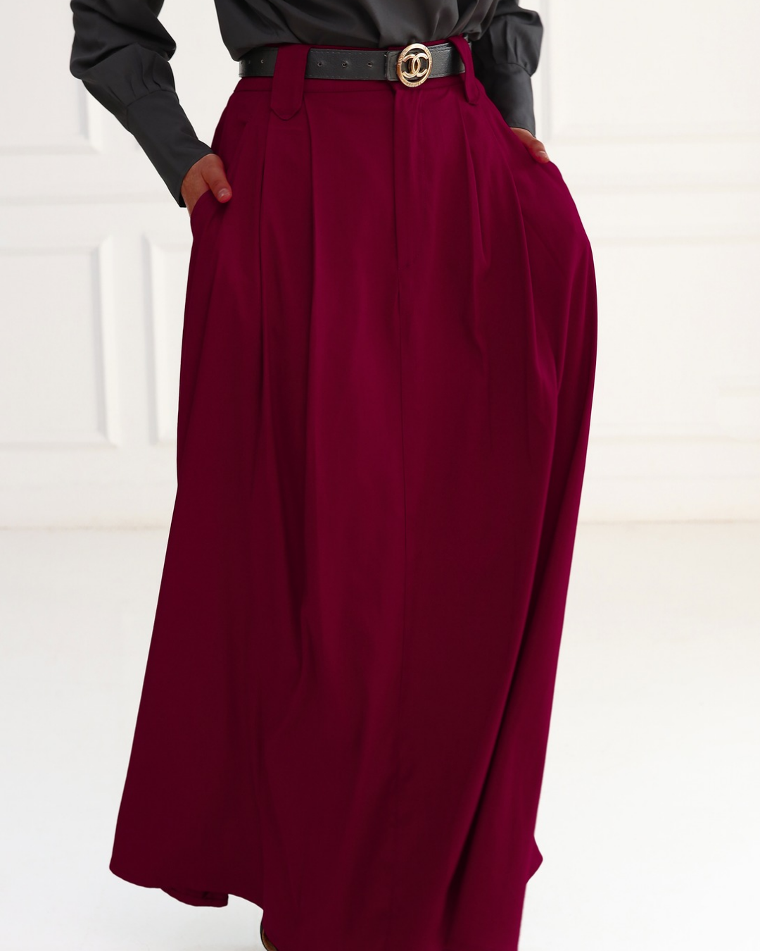 Red Pleated skirt