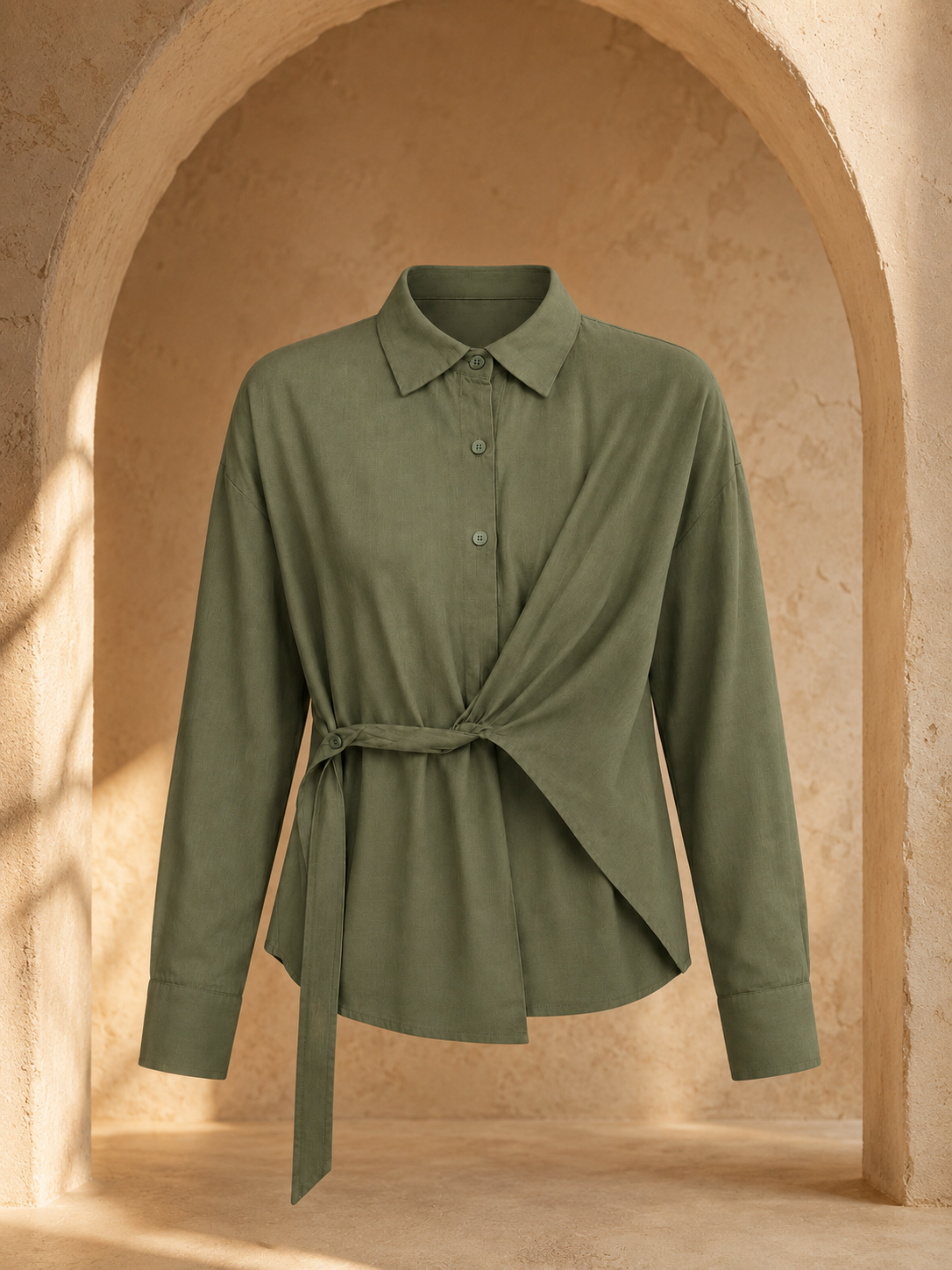 Wrap Tie Shirt Blouse