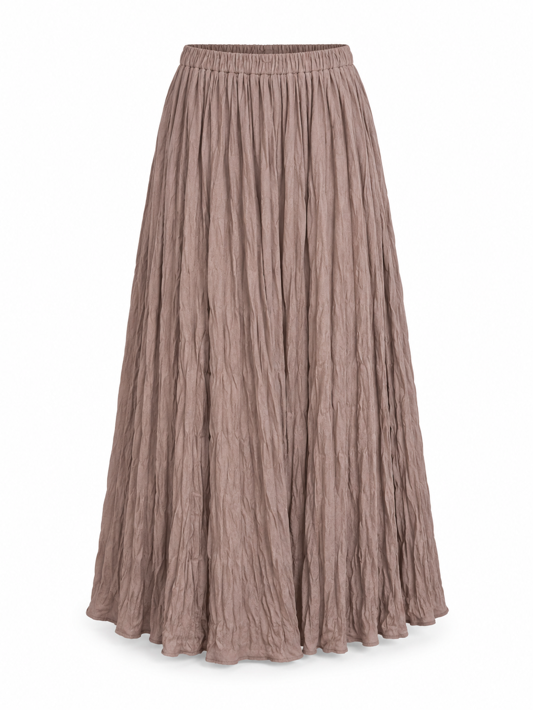 Crinkled Pleated Maxi Skirt