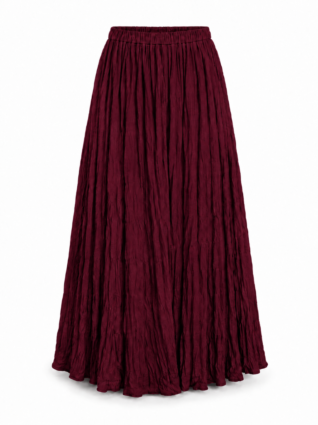 Crinkled Pleated Maxi Skirt