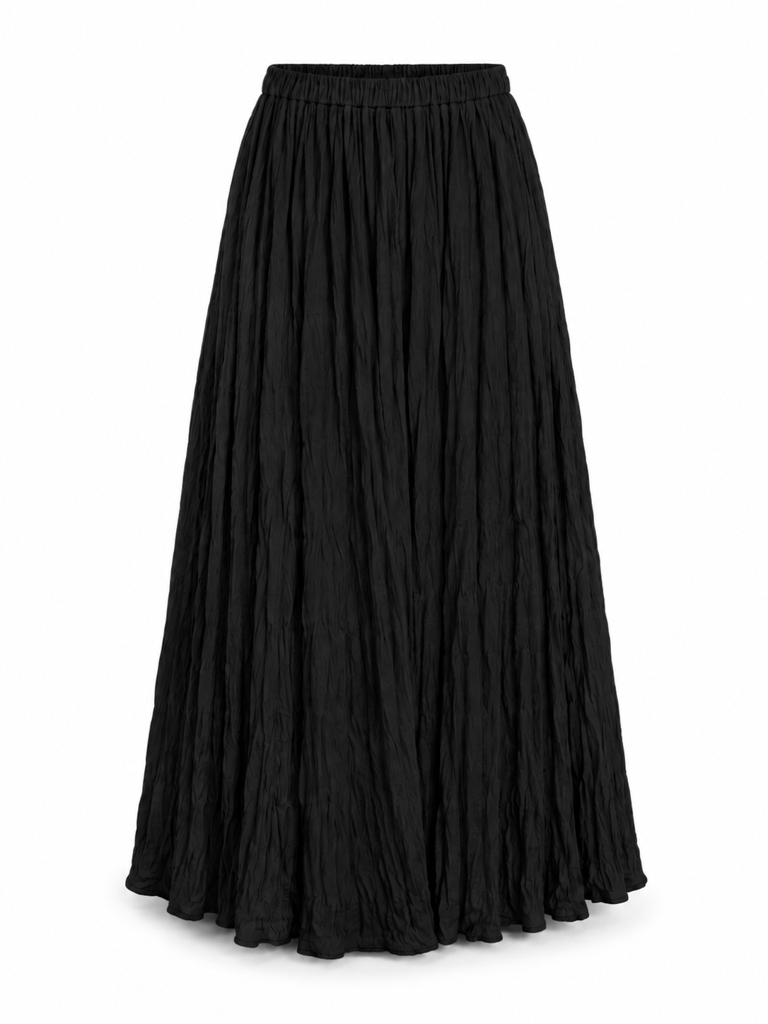 Crinkled Pleated Maxi Skirt