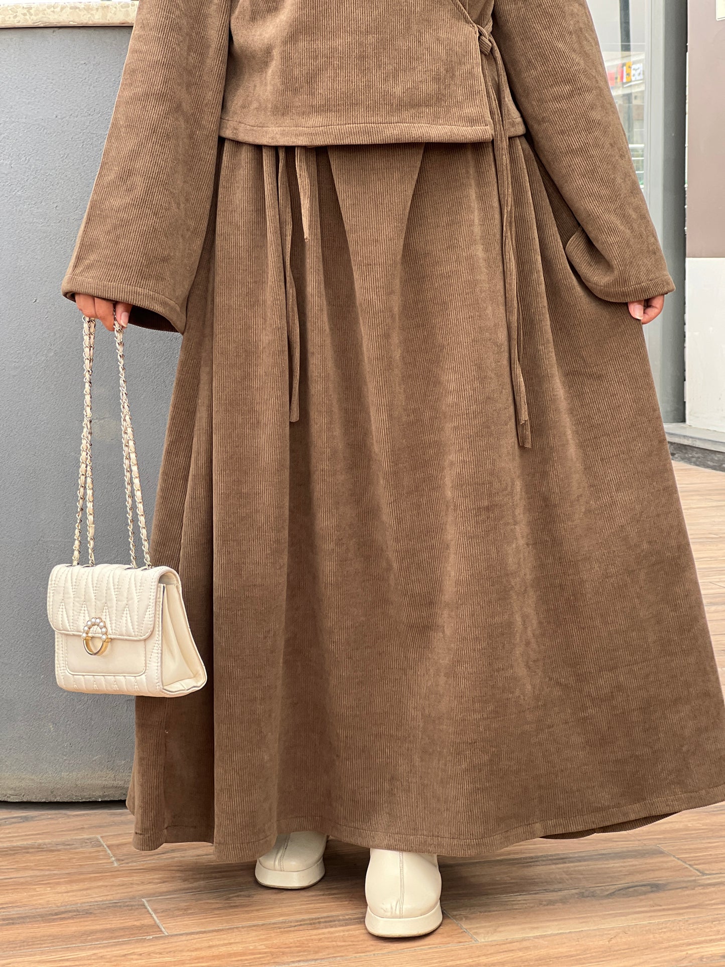 Ribbed Cotton Two-Piece Set | طقم قطن محتشم