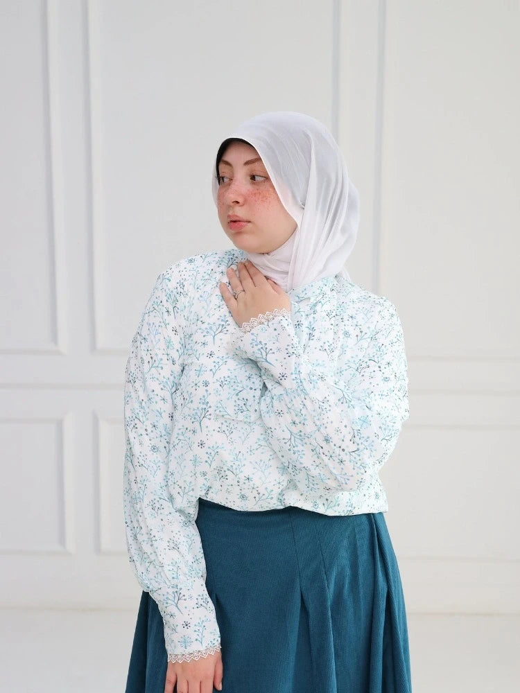 Petrol Floral Blouse