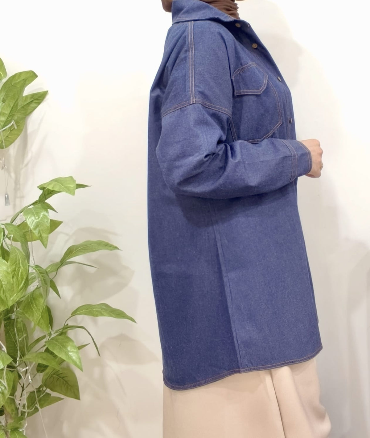 Long Sleeve Denim Shirt | قميص جينز بأكمام طويلة