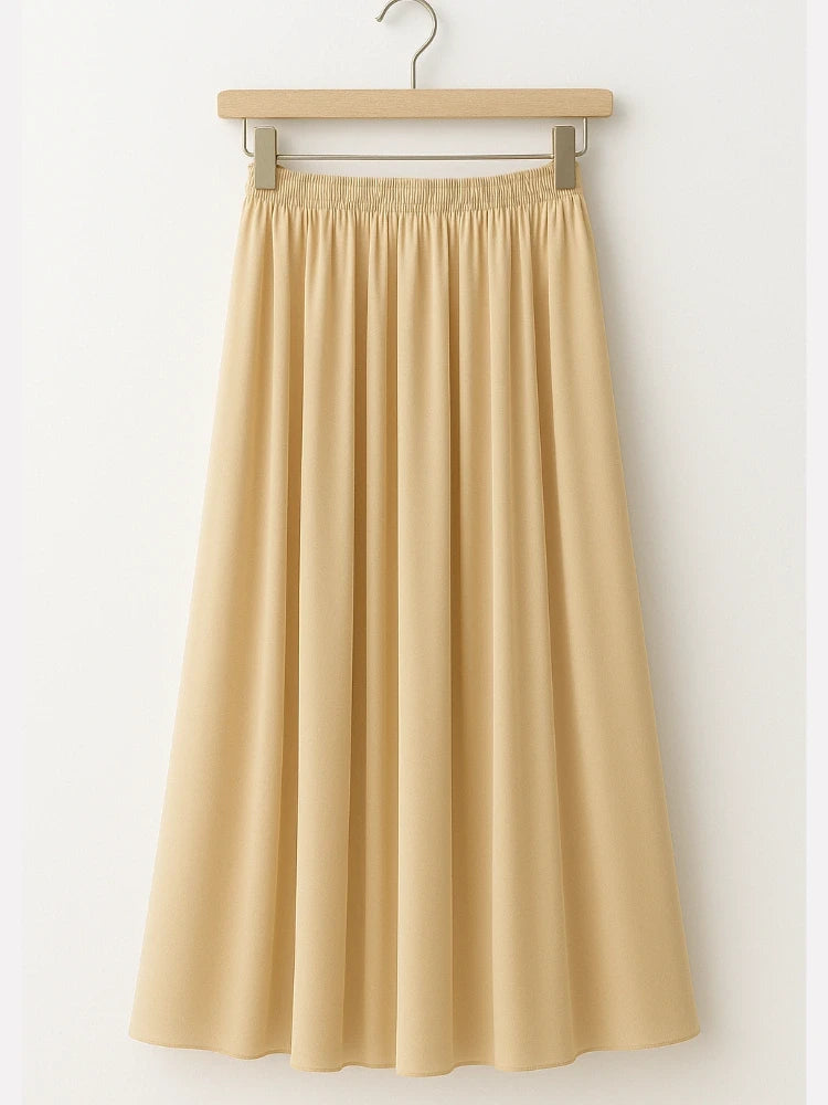Beige chiffon skirt