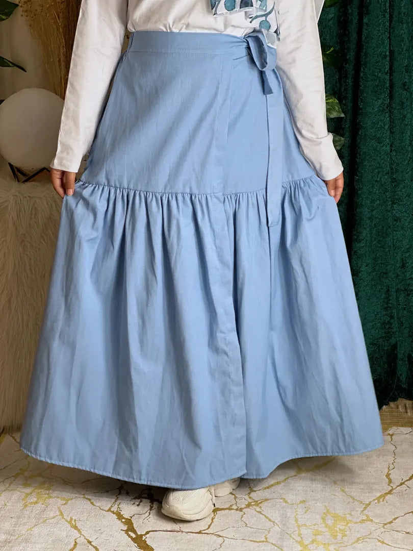 Baby blue wrap Jeans skirt