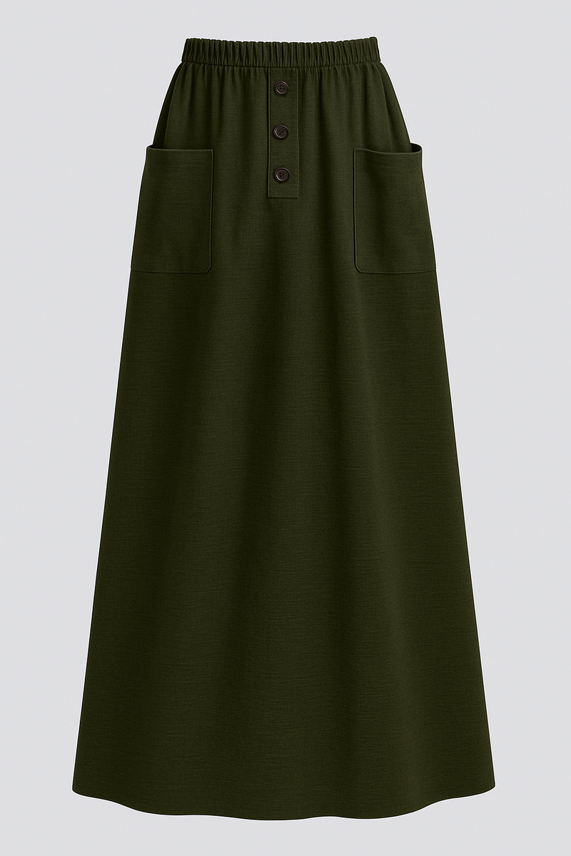 Linen Skirt with front pockets