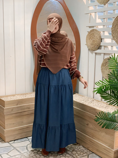 Sky Layers Denim Skirt