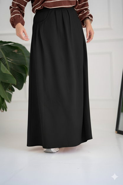 Noir Flow Maxi Skirt