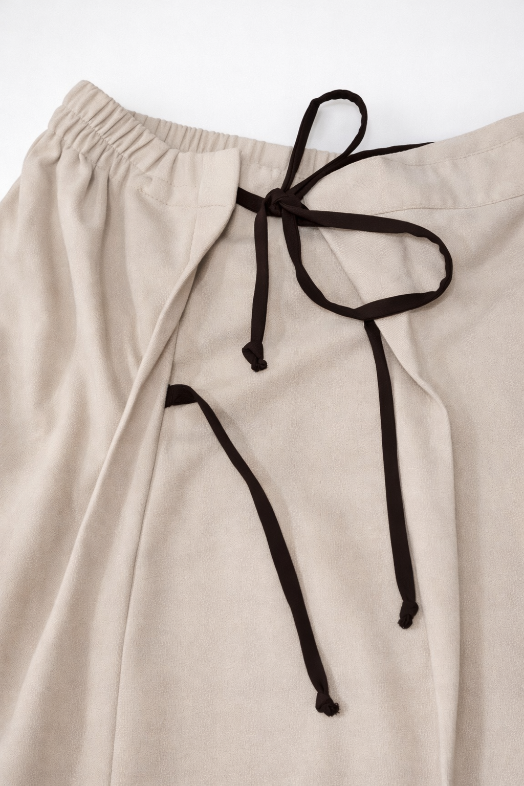 Beige Skirt with Side Ties