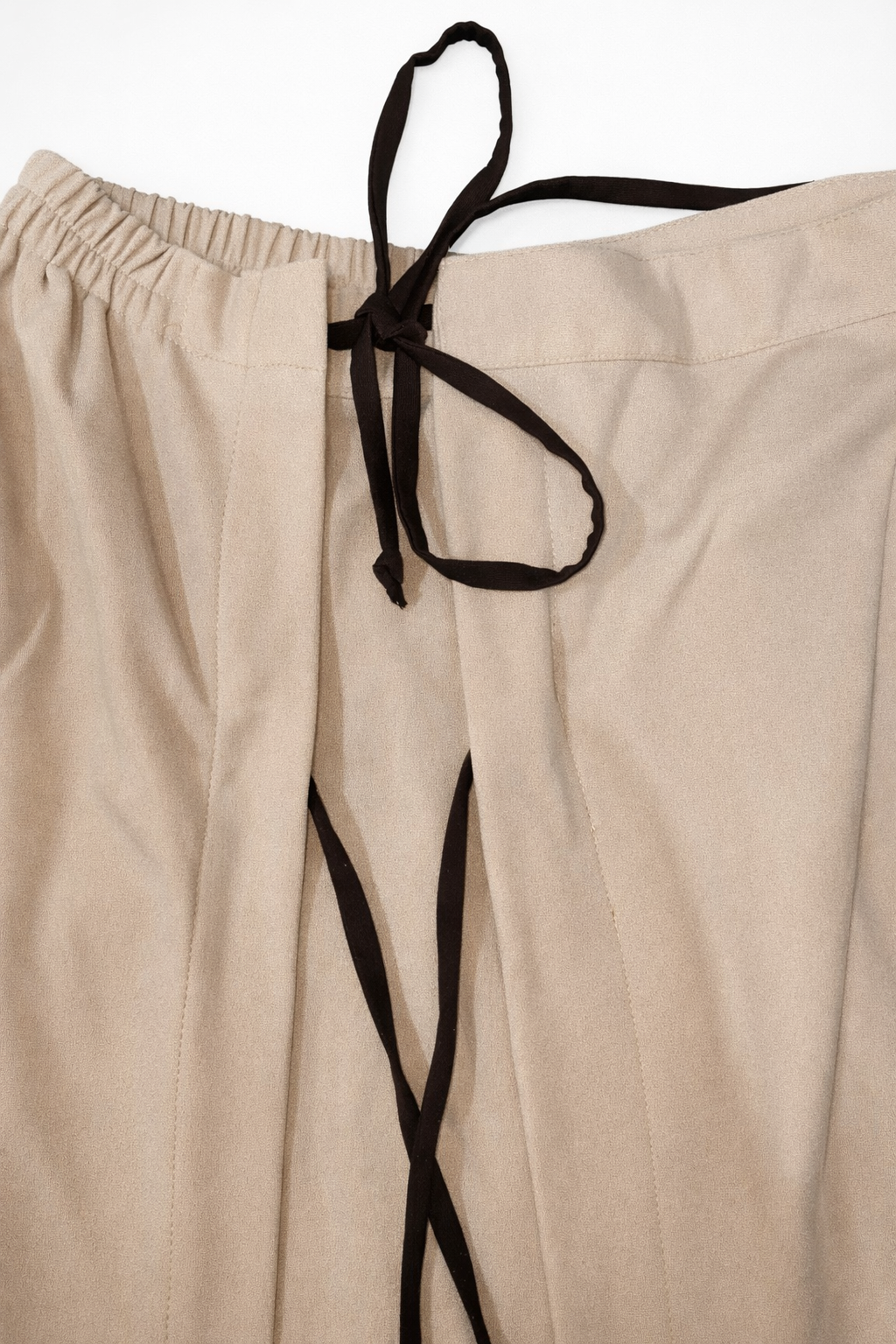 Beige Skirt with Side Ties