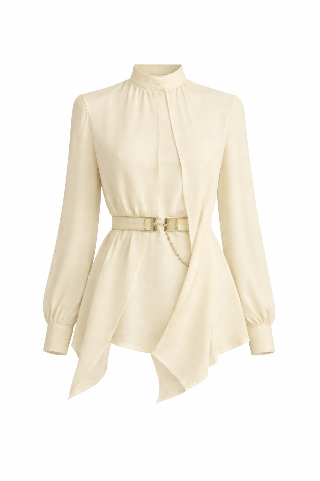 Ivory High-Neck Blouse