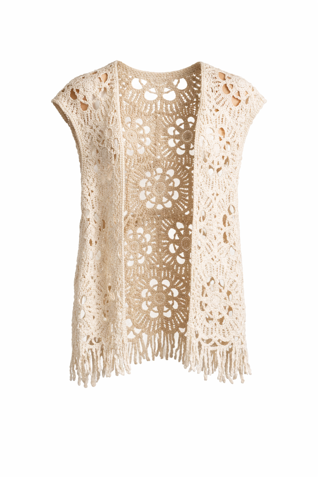 Ploro guipure blouse in off-white.
