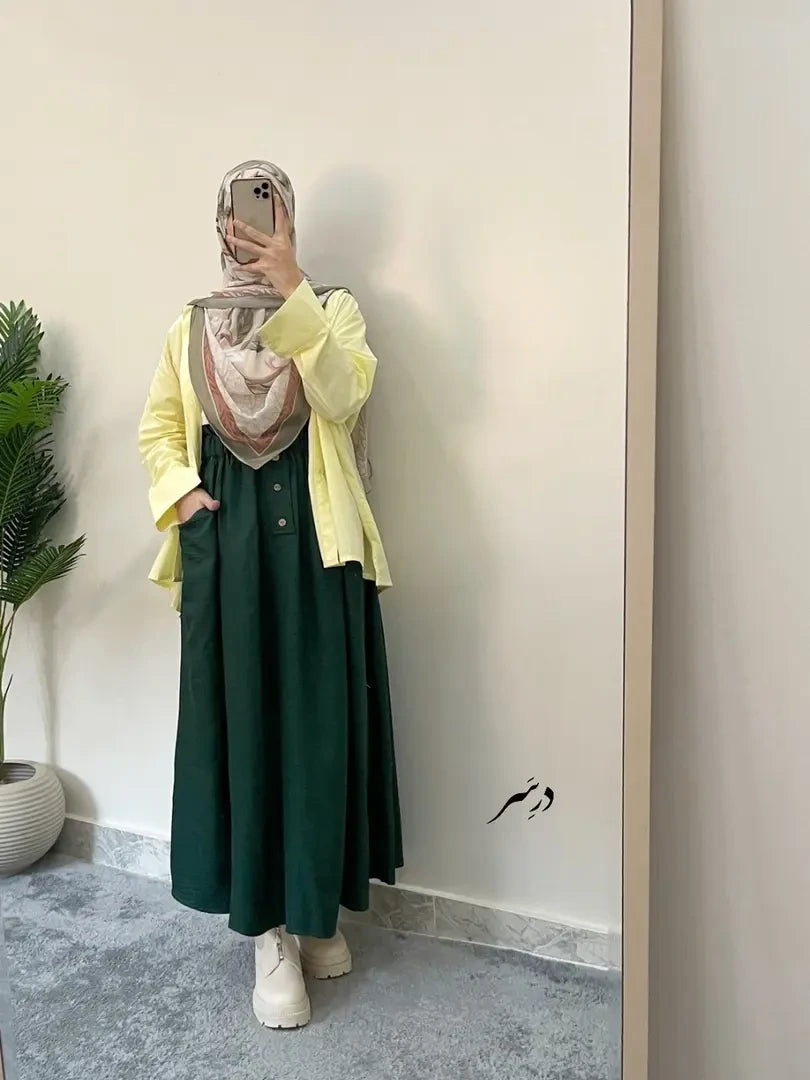 Linen Skirt with front pockets
