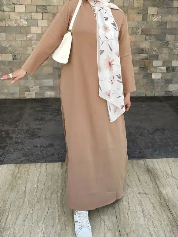 Coffee Basic Dress | فستان بيزك كافيه غامق