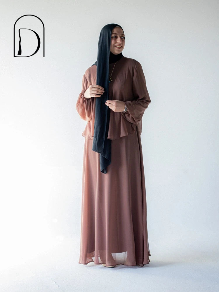 Chiffon suit brown