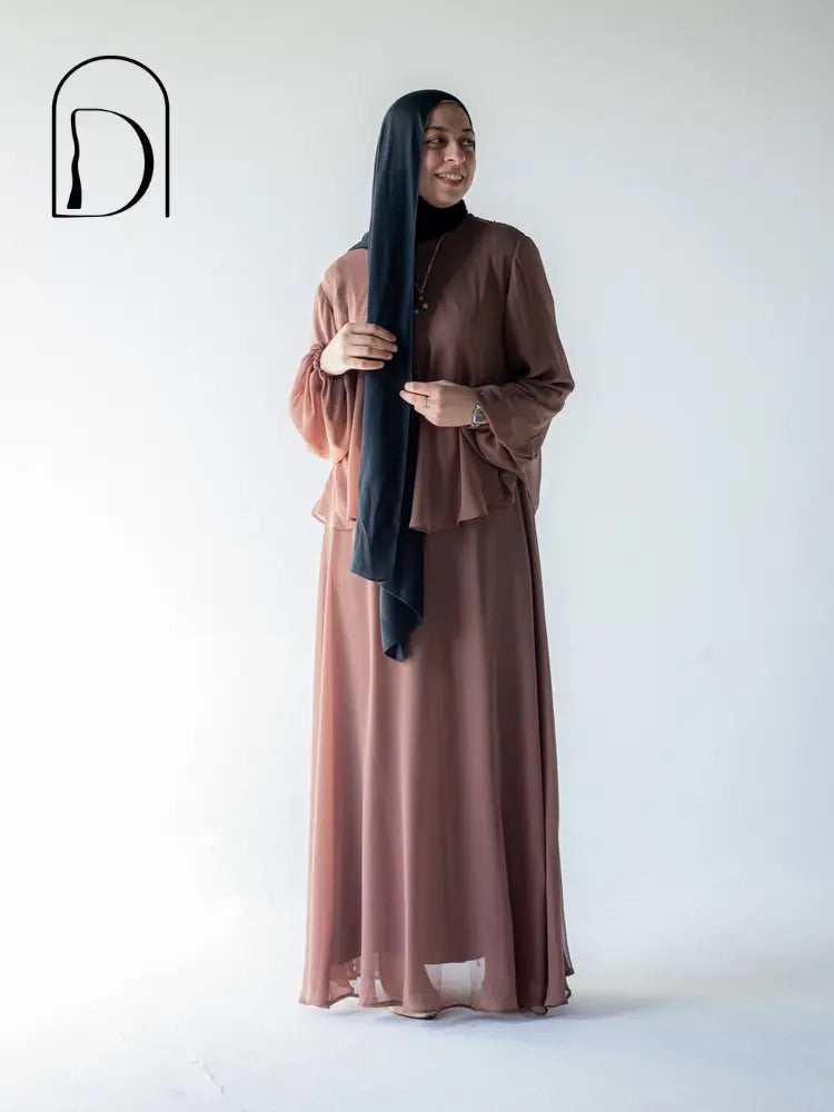 Chiffon suit brown