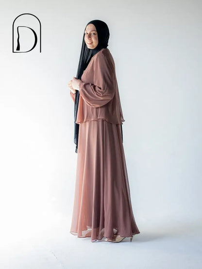 Chiffon suit brown