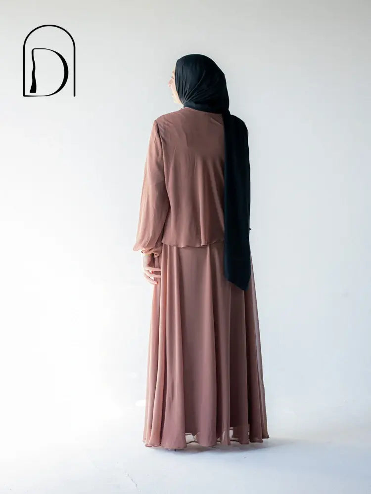 Chiffon suit brown