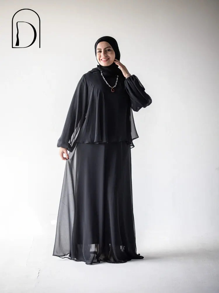 black Chiffon suit
