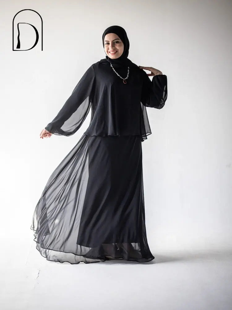 black Chiffon suit