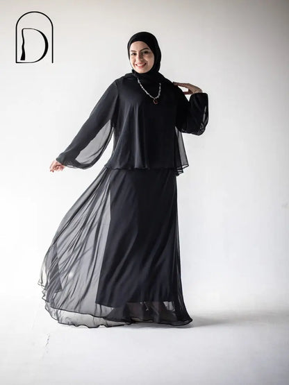 black Chiffon suit