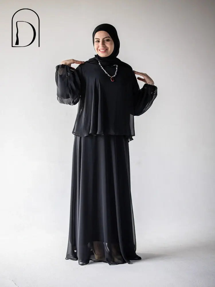 black Chiffon suit