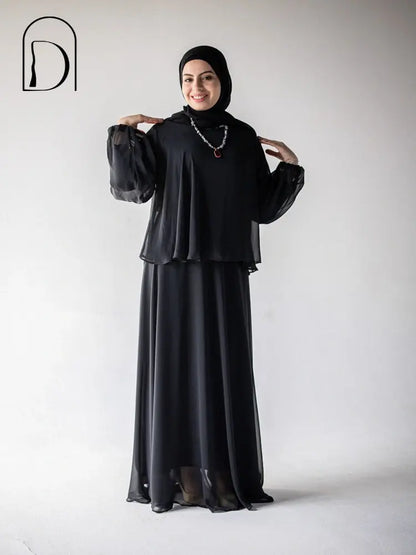 black Chiffon suit