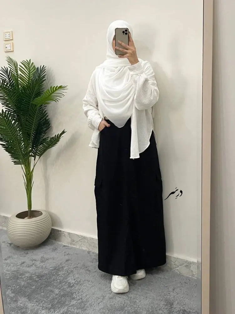 Black gabardine skirt