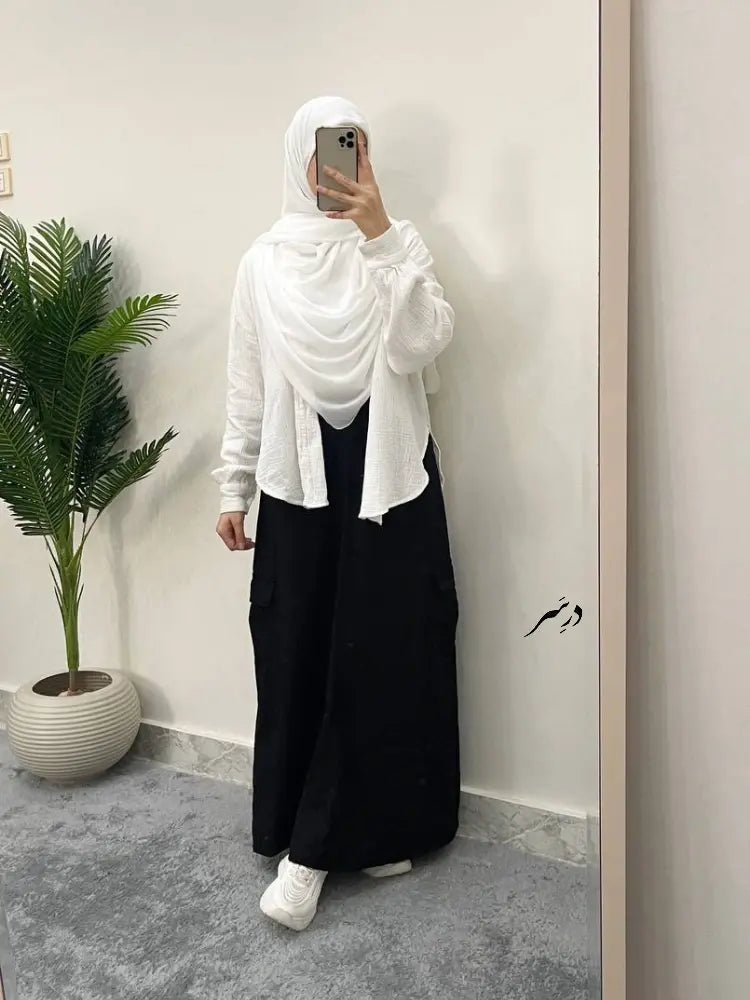 Black gabardine skirt