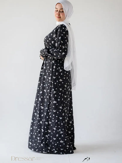 Black and white patterned dress