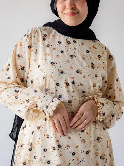 Beige patterned dress