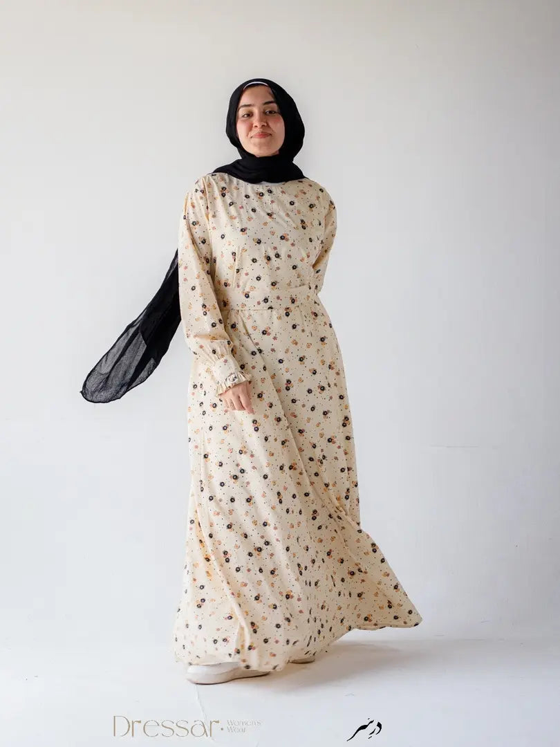 Beige patterned dress