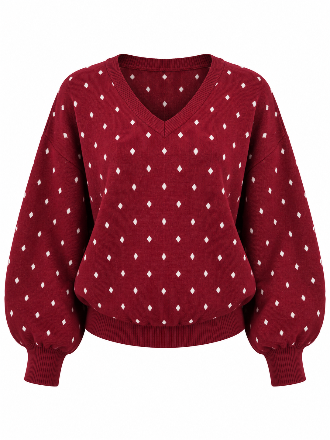 Dotted V-Neck Sweater
