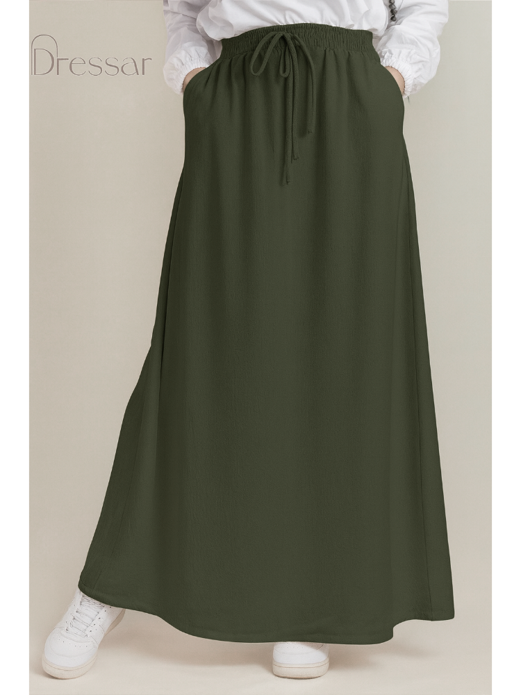 Olive Pocket Skirt | جيبة زيتونية بجيوب