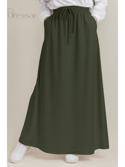 Olive Pocket Skirt | جيبة زيتونية بجيوب