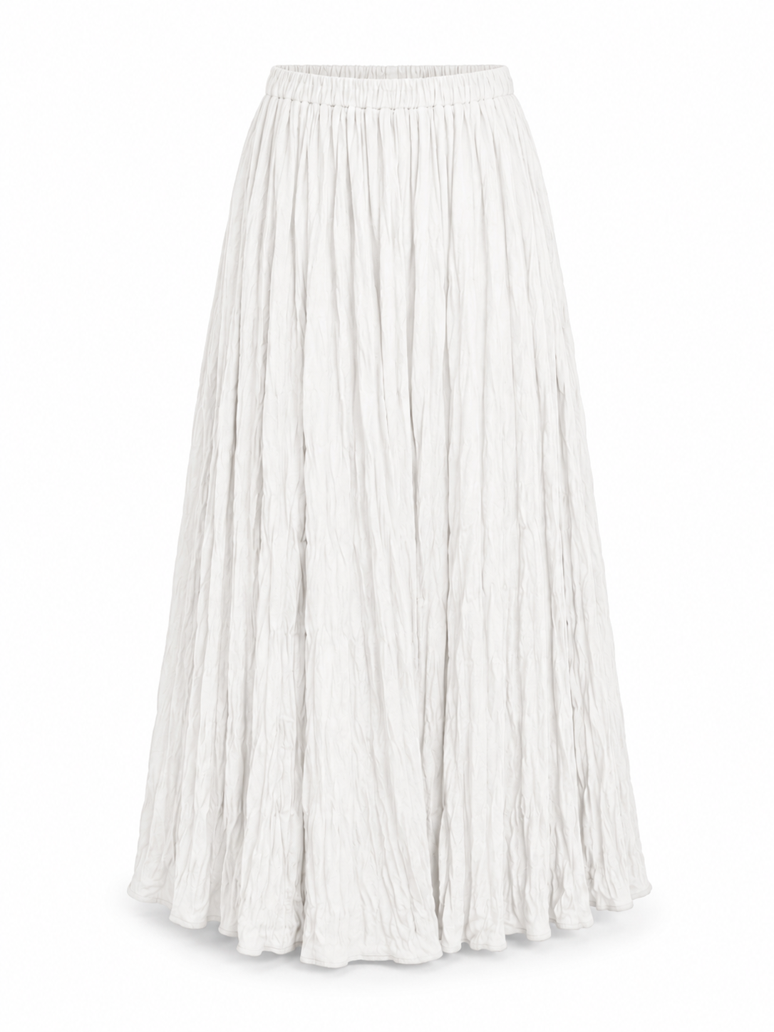 Crinkled Pleated Maxi Skirt