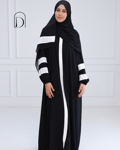 Abaya with white kenar