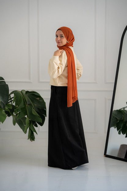 Black suede check skirt