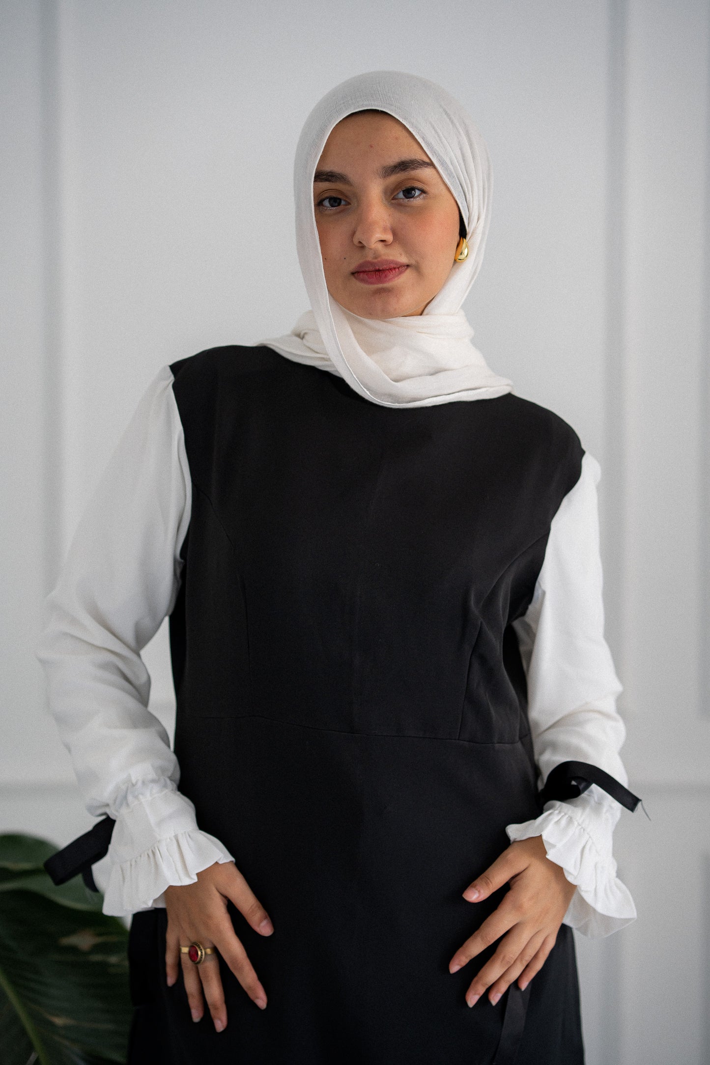 Royal dress with wide sleeves