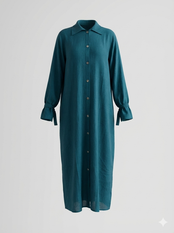 Long Linen Shirt Dress | قميص كتان طويل