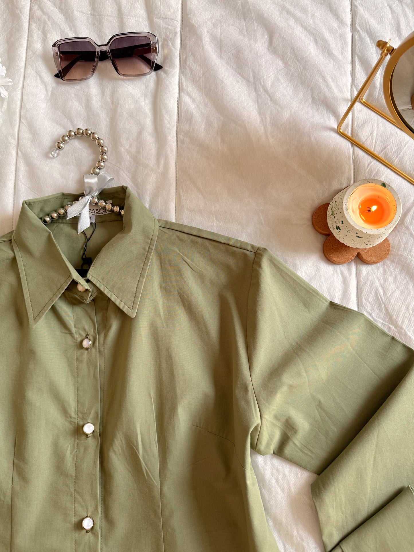 Olive cotton shirt