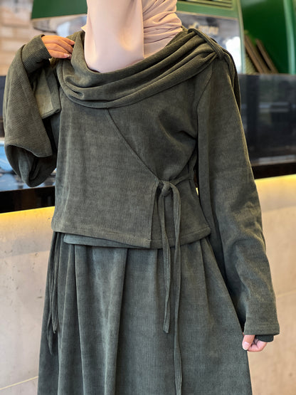 Ribbed Cotton Two-Piece Set | طقم قطن محتشم