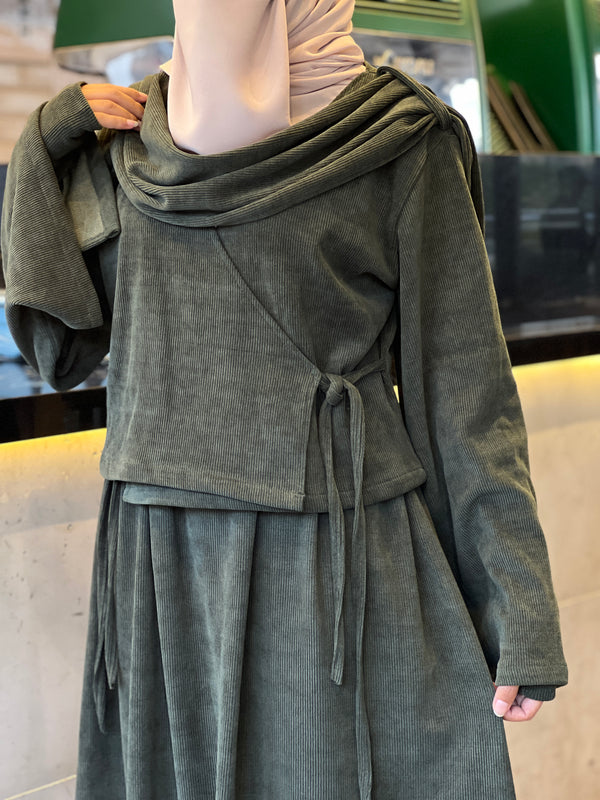 Ribbed Cotton Two-Piece Set | طقم قطن محتشم