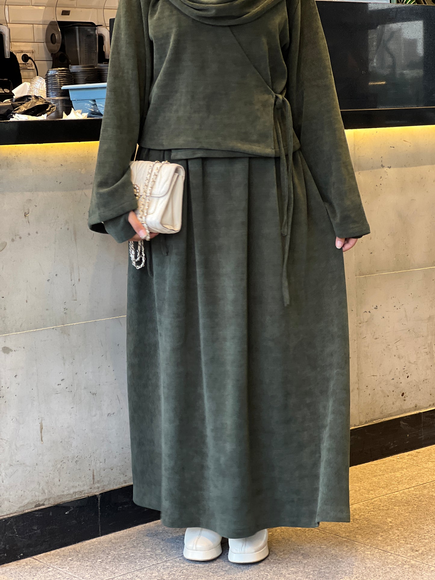 Ribbed Cotton Two-Piece Set | طقم قطن محتشم