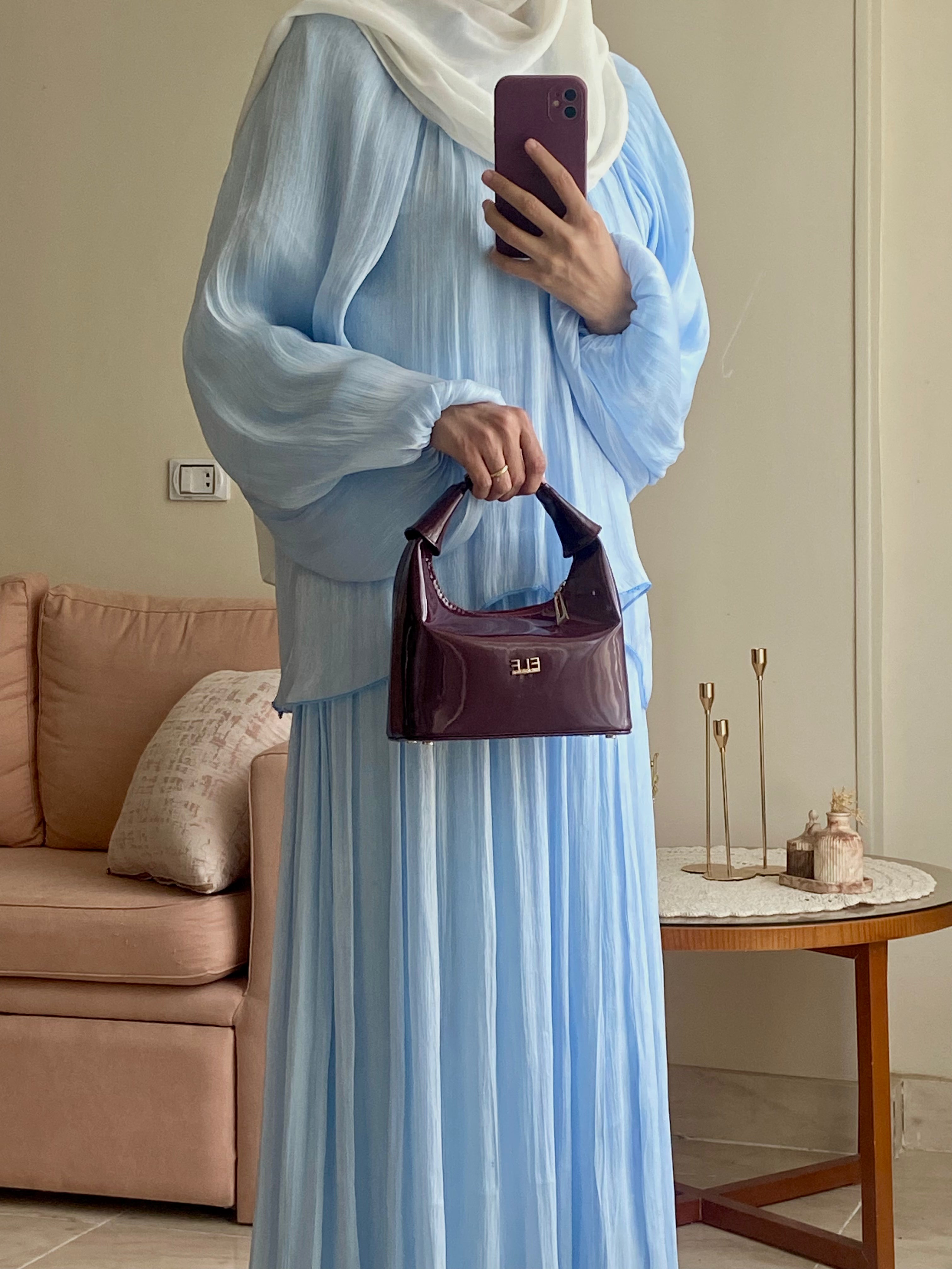 Baby Blue Organza Suit